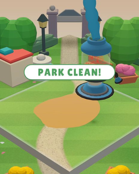 Color Drain: PARK CLEAN! The park comes back in full color after the last drop.